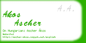 akos ascher business card